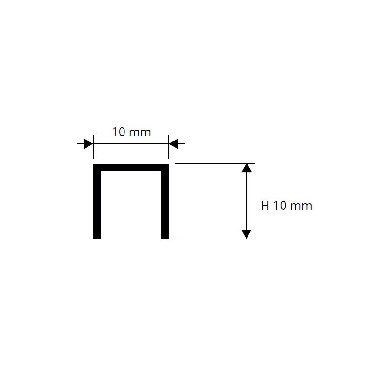 Profilis, žalvaris, naturalus, h 10x10 mm, L 2,7 m