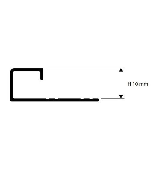 Profilis Aliuminis baltas, h 10 mm, L 2,7 m