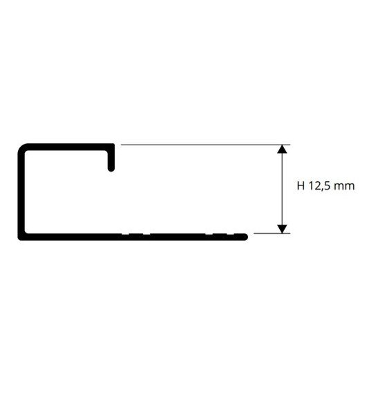 Profilis Aliuminis anoduotas Baltas, h 12,5 mm, L 2,7 m