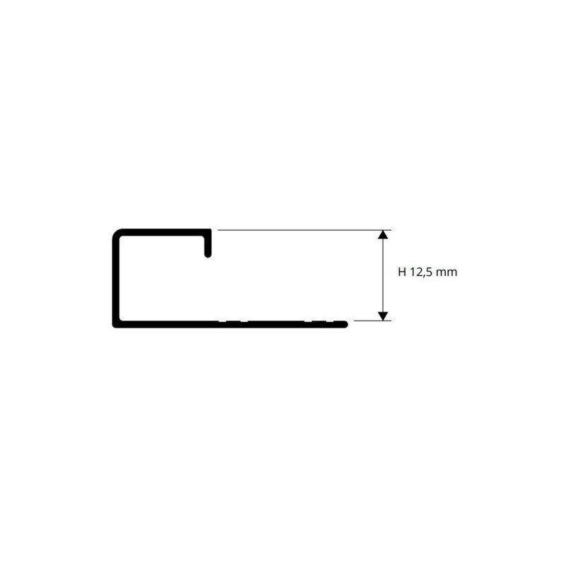 Profilis Aliuminis anoduotas Baltas, h 12,5 mm, L 2,7 m