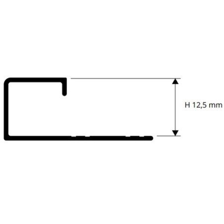 Profilis Aliuminis anoduotas, auksinis, h 12,5 mm, L 2,7 m