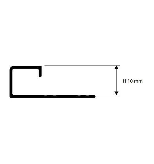 Profilis Aliuminis poliruotas juodas, h 10 mm, L 2,7 m