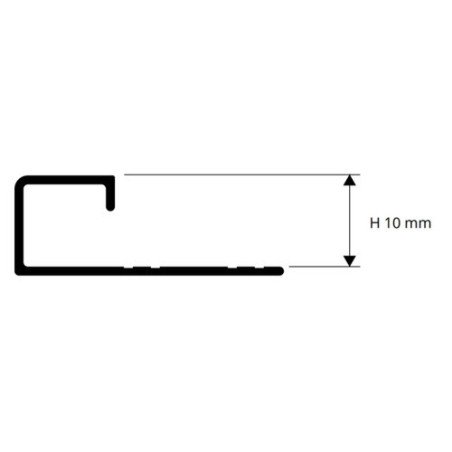 Profilis Aliuminis poliruotas juodas, h 10 mm, L 2,7 m