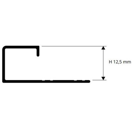 Profilis Aliuminis poliruotas juodas, h 12.5 mm, L 2,7 m