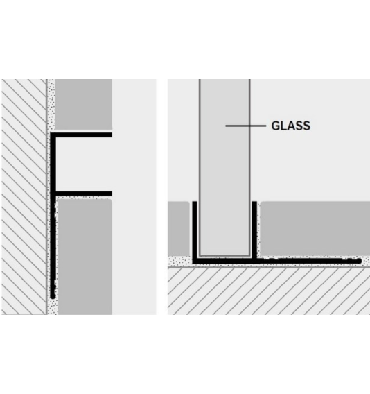 Profilis, aliuminis anoduotas, sidabrinis, stiklui, h 10 mm, L 2,7 m