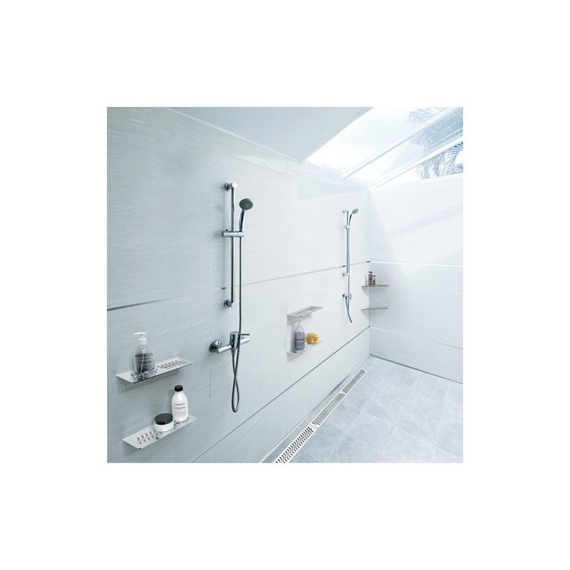 PROSHELF vonios kambario lentyna, perforuota, staciakampio formos, nerudijantis plienas, 115 mm x 300 mm
