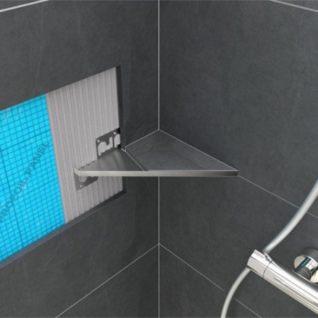 PROSHELF vonios kambario lentyna, trikampio formos, nerūdijantis plienas, 221 mm x 300 mm