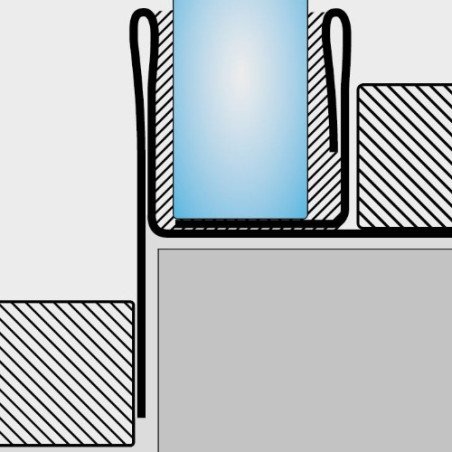 Profilis dušo nerūdijantis plienas, su nuolydžiu, stiklui, dešininis, L 1,0 m