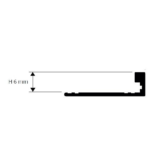 Profilis, aliuminis anoduotas, juodas, h 06 mm, L 2,7 m