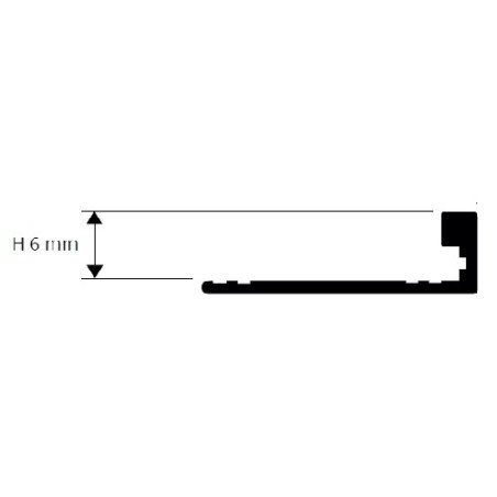 Profilis, aliuminis anoduotas, juodas, h 06 mm, L 2,7 m