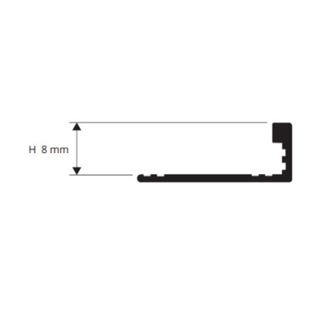 Profilis, aliuminis anoduotas, chromuotas, h 4.5 mm, L 2,7 m