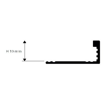 Profilis, aliuminis anoduotas, poliruotas titaninis, h 10 mm, L 2,7 m