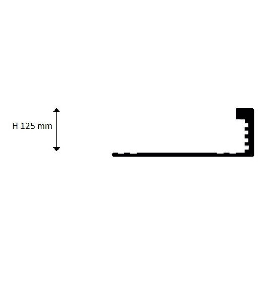 Profilis, aliuminis anoduotas, juodas, h 12,5mm, L 2.7m