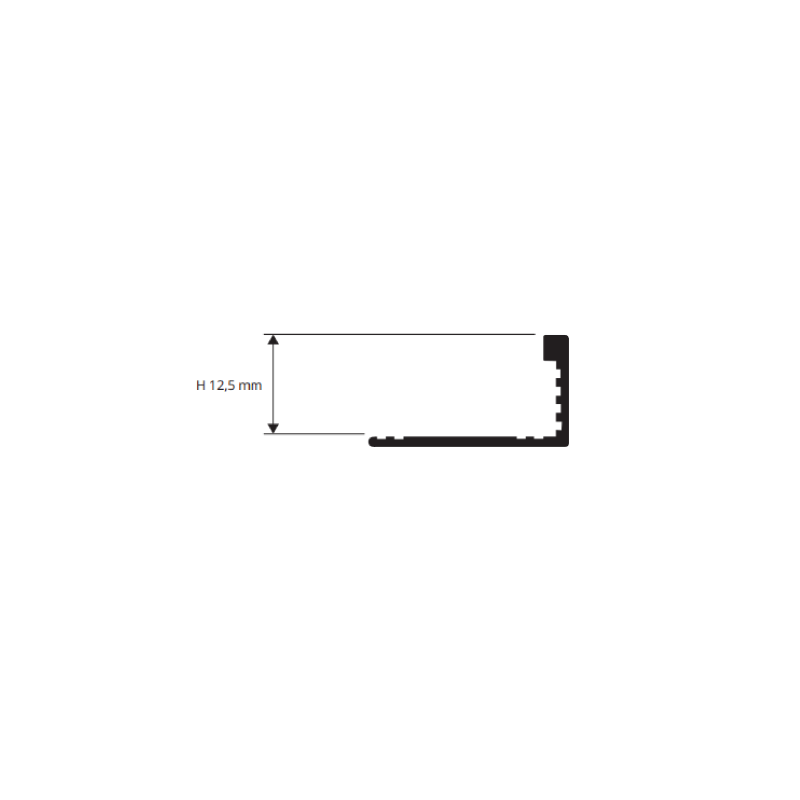 Profilis, žalvaris, naturalus, h 12,5 mm, L 2,7 m