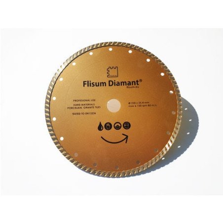 Deimantinis diskas turbo, šlapiam pjovimui, Ø250 mm, 25.4 mm