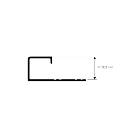 Profilis, aliuminis anoduotas, šveistas tamsiai pilkas, h 12.5 mm, L 2,7 m | profiliai-sienoms | NMF Home