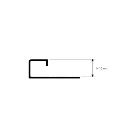 Profilis, aliuminis anoduotas, poliruotas tamsiai pilkas, h 10 mm, L 2,7 m | profiliai-sienoms | NMF Home