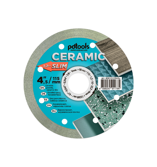 Deimantinis diskas CERAMIC SLIM, sausam/šlapiam pjovimui, Ø115 mm, 22.2 mm
