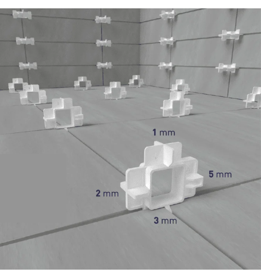 Kryžiukai plytelių tarpams, daugkartiniai, 1; 2; 3; 5 mm (40 vnt.)