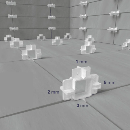 Kryžiukai plytelių tarpams, daugkartiniai, 1; 2; 3; 5 mm (40 vnt.)