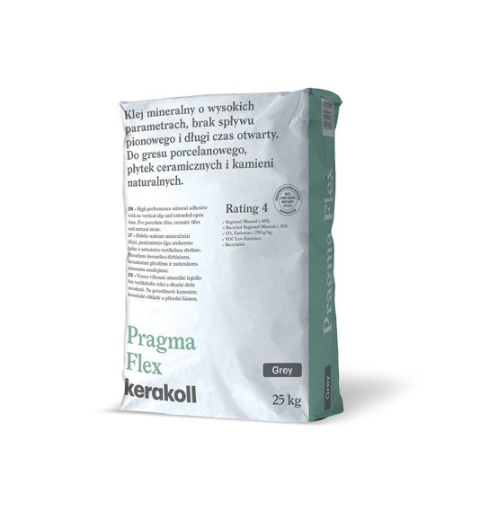 Kerakoll Pragma Flex (pilki), 25 kg, mineraliniai elastingi klijai C2TE klasė