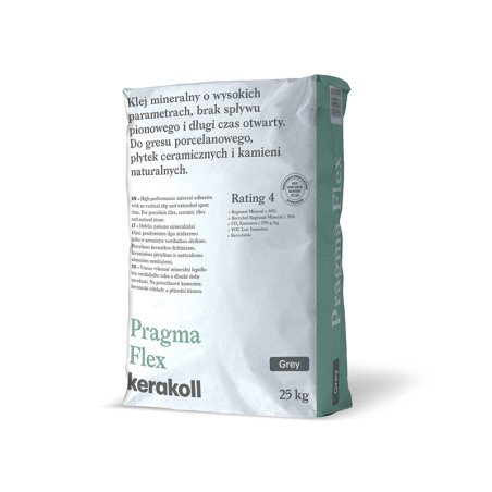 Kerakoll Pragma Flex (pilki), 25 kg, mineraliniai elastingi klijai C2TE klasė