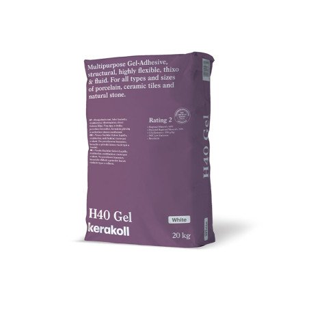 Kerakoll H40 Gel (balti), 20 kg, ypatingai elastigi klijai C2TE S1