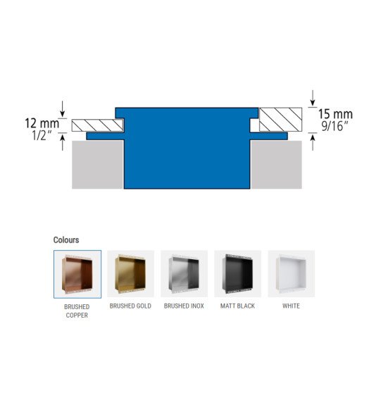 Įmontuojama niša Euroniche HC, Juoda, 1 vnt.