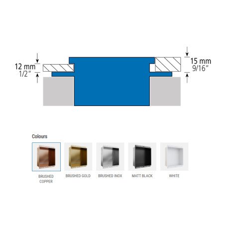 Įmontuojama niša Euroniche HC, Juoda, 1 vnt.