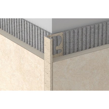 Profilis, aliuminis anoduotas, Stone Cream, h 10 mm, L 2,7 m