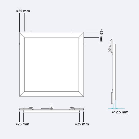 Revizinės aliuminės durelės (dažomos), 1200x700x12,5 mm