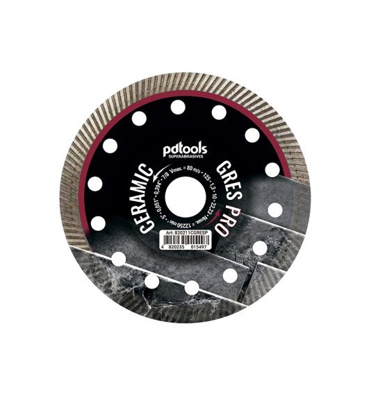 Deimantinis diskas CERAMICS GRES PRO, sausam/šlapiam pjovimui, Ø125 mm, 22.2 mm