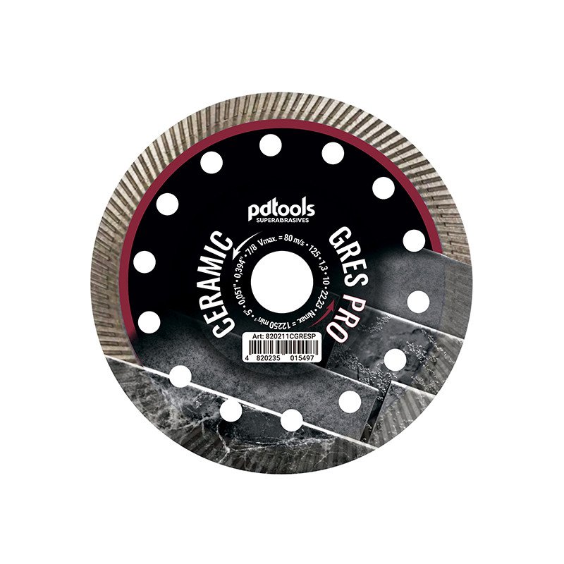 Deimantinis diskas CERAMICS GRES PRO, sausam/šlapiam pjovimui, Ø125 mm, 22.2 mm